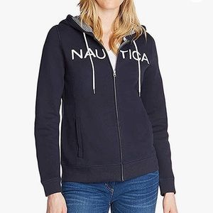 Nautica Women’s Signature Full-Zip Logo Hoodie